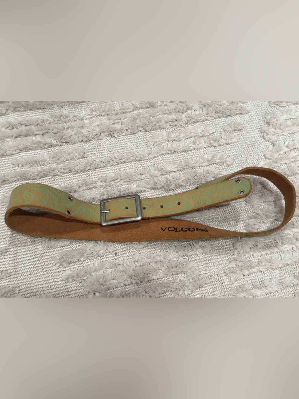 Volcom  Green Patterned Leather Belt
